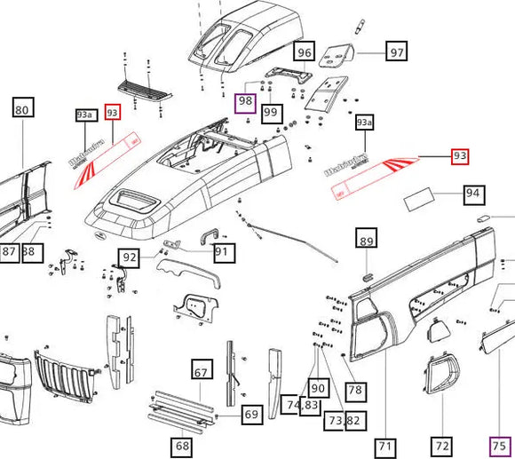 Mahindra Tractor Hood Decal Set E007610008D1 Mahindra Direct Parts