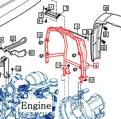 Mahindra Tractor Hood Frame 12296022003GB Mahindra Direct Parts