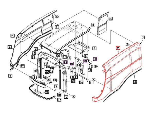 Mahindra Tractor Hood Panel Left Hand LH Mahindra Direct Parts