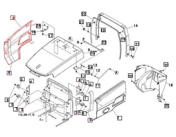 Mahindra Tractor Hood Panel Right Hand RH Mahindra Direct Parts