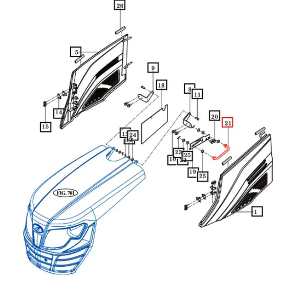 Mahindra Tractor Hood Prop 11106017700 Mahindra