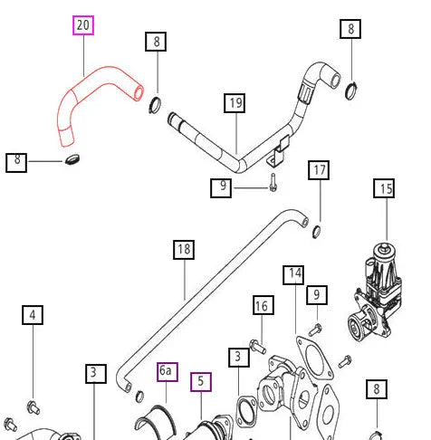 Mahindra Tractor Hose - EGR Cooler Outlet 006017101D2 Mahindra Direct Parts