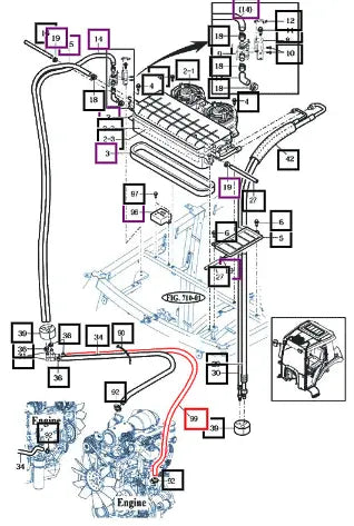 Mahindra Tractor Hose, Engine Out 1200 12291030181 Mahindra Direct Parts