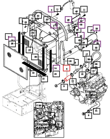 Mahindra Tractor Hose, Radiator Inlet 12411040010 Mahindra Direct Parts