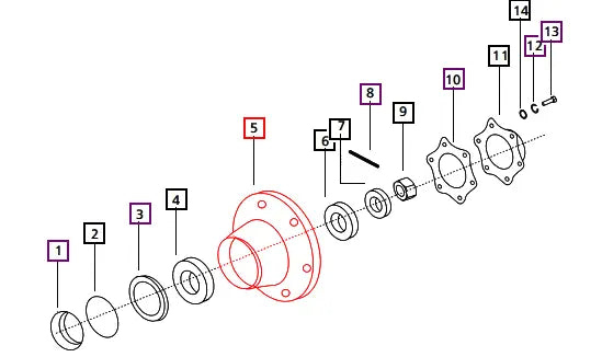 Mahindra Tractor Hub Front Wheel 007500051C1 Mahindra Direct Parts