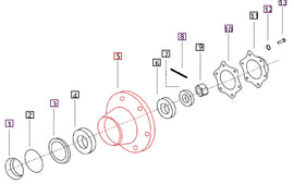 Mahindra Tractor Hub Front Wheel 007500090C1 Mahindra Direct Parts