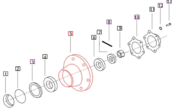 Mahindra Tractor Hub Front Wheel 007500090C1 Mahindra Direct Parts