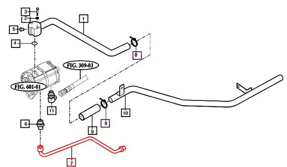 Mahindra Tractor Hydraulic Delivery Pipe Hardline 12625104201GB Mahindra