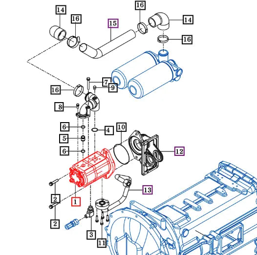 Mahindra Tractor Hydraulic Gear Pump Assembly 15895182000 Mahindra Direct Parts