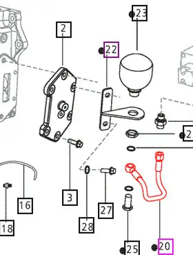 Mahindra Tractor Hydraulic Hose - Accumulator to PTO E007204965D2 Mahindra Direct Parts