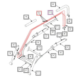 Mahindra Tractor Hydraulic Hose Assembly KMW05821106806087 Mahindra Direct Parts