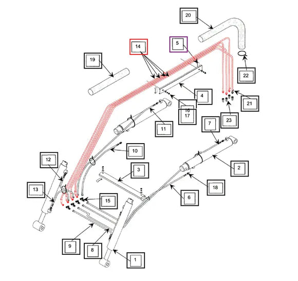 Mahindra Tractor Hydraulic Hose Assembly KMW05821106806087 Mahindra Direct Parts