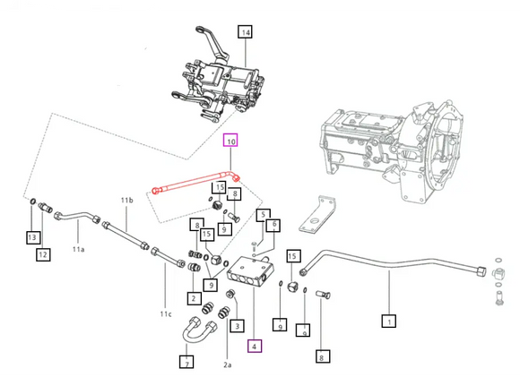 Mahindra Tractor Hydraulic Hose RV Block To Transmission Case 007205153D2 Mahindra Direct Parts