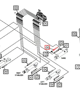 Mahindra Tractor Hydraulic Hose w/ Sleeve 1/4x20 AME017143 Mahindra Direct Parts