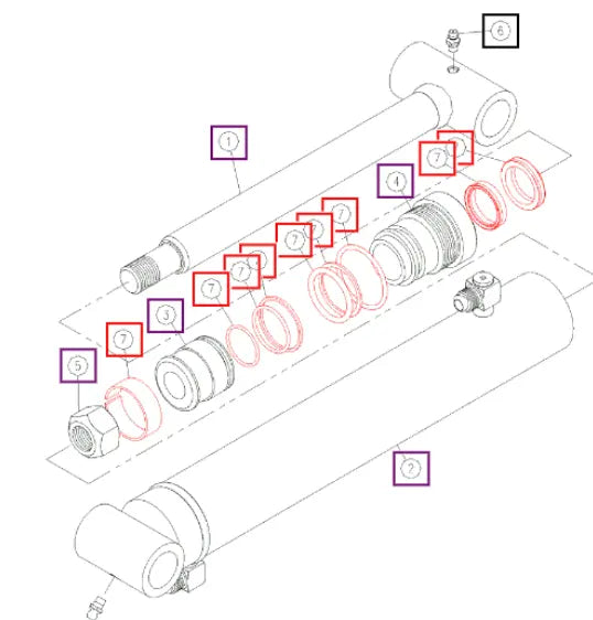Mahindra Tractor Hydraulic Lift Cylinder Seal Kit KMW05902021 Mahindra