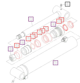 Mahindra Tractor Hydraulic Lift Cylinder Seal Kit KMW05902021 Mahindra