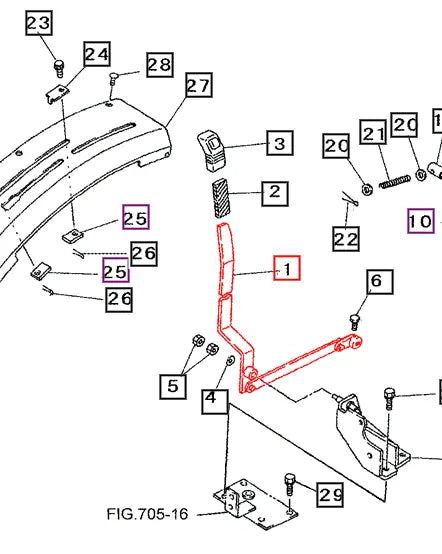 Mahindra Tractor Hydraulic Lift Lever 19652463AG0 Mahindra Direct Parts