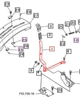 Mahindra Tractor Hydraulic Lift Lever 19652463AG0 Mahindra Direct Parts