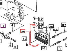 Mahindra Tractor Hydraulic Line - Oil Cooler 19672552AG0 Mahindra Direct Parts