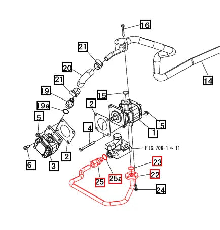 Mahindra Tractor Hydraulic Line - Pump to Block (With 15mm Nipple and O-Rings) Mahindra Direct Parts