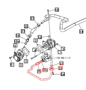 Mahindra Tractor Hydraulic Line - Pump to Block (With 15mm Nipple and O-Rings) Mahindra Direct Parts