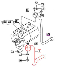 Mahindra Tractor Hydraulic Pipe - Front Suction 2810 14575102401