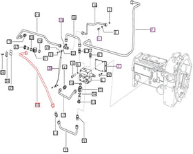 Mahindra Tractor Hydraulic Pipe - Port to Cutch Pack E007202996D1 Mahindra Direct Parts