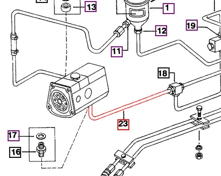 Mahindra Tractor Hydraulic Pipe - Power Steering Pump 005552871R92M Mahindra Direct Parts