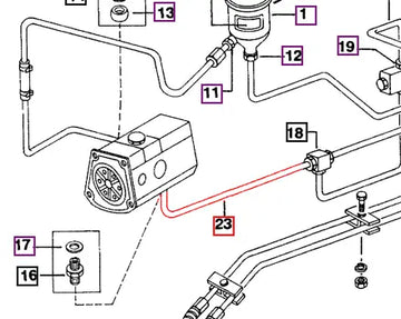 Mahindra Tractor Hydraulic Pipe - Power Steering Pump 005552871R92M Mahindra Direct Parts