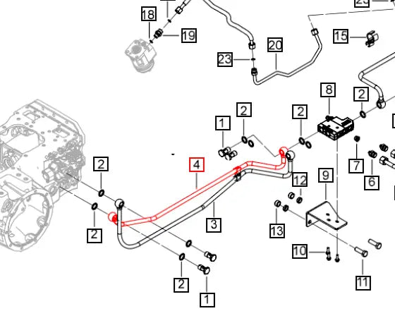 Mahindra Tractor Hydraulic Pipe - Relief Valve Return 007210905V91 Mahindra Direct Parts