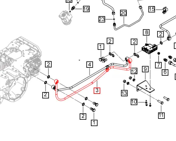 Mahindra Tractor Hydraulic Pipe - Relief Valve to Aux. Valve 007210903V91 Mahindra Direct Parts