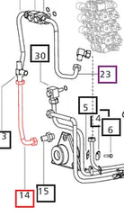 (Limited Availability) Mahindra Tractor Hydraulic Pipe Return - Equal T To Transmission Housing E007203787D1