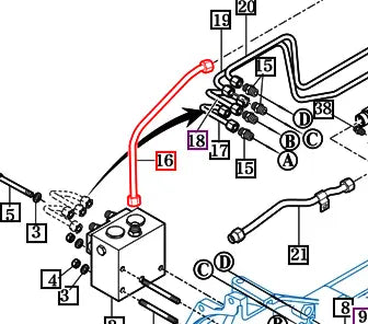 Mahindra Tractor Hydraulic Pipe - Sub Shift Valve 19025164201GB Mahindra Direct Parts