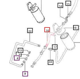 Mahindra Tractor Hydraulic Pipe - Suction VTU To Filter 007200260C1 Mahindra Direct Parts