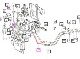 Mahindra Tractor Hydraulic Pressure Line 007202581D1 Mahindra Direct Parts