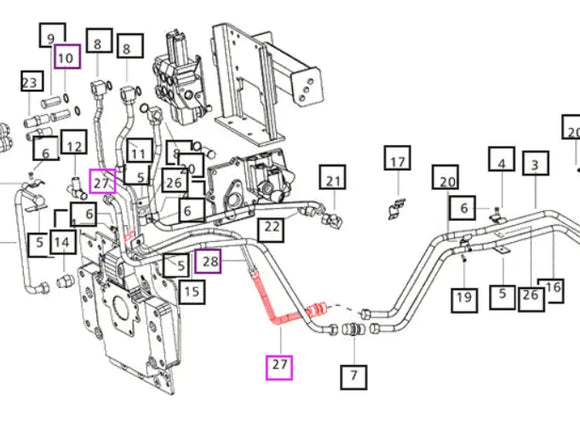 Mahindra Tractor Hydraulic Pressure Line 007202581D1 Mahindra Direct Parts