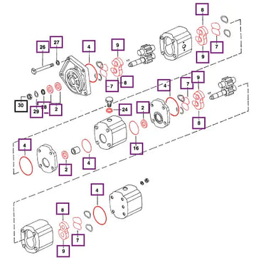 Mahindra Tractor Hydraulic Pump Seal Kit 005553257R91 Mahindra Direct Parts