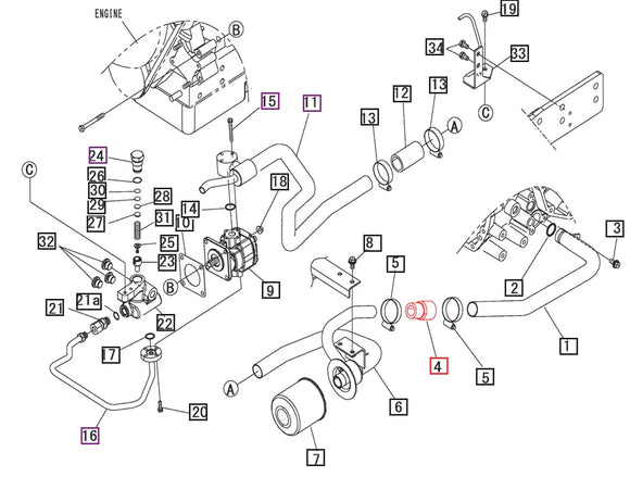 Mahindra Tractor Hydraulic Suction Hose 19942525000 Mahindra
