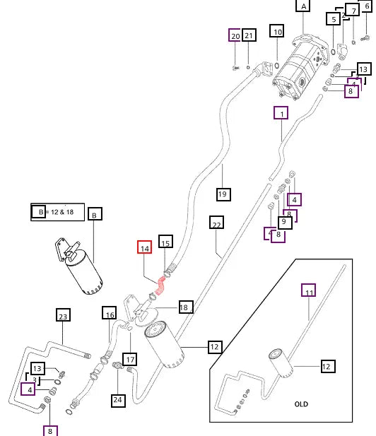 Mahindra Tractor Hydraulic Suction Hose - Z Shaped 007200271C1 Mahindra Direct Parts