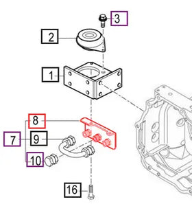 Mahindra Tractor Hydraulic U-Pipe Bracket 14585104303GB Mahindra Direct Parts