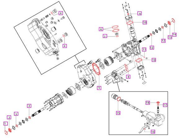 Mahindra Tractor Hydrostatic HST Seal Kit E007205486D91 Mahindra Direct Parts