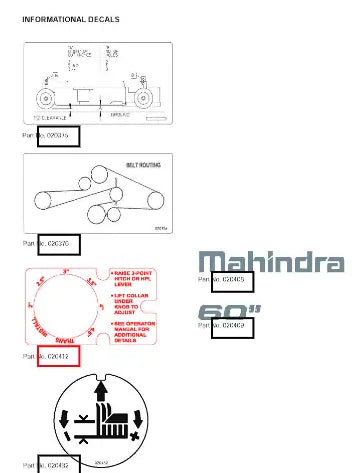Mahindra Tractor Informational Decal- Trans Install AME020412 Mahindra Direct Parts
