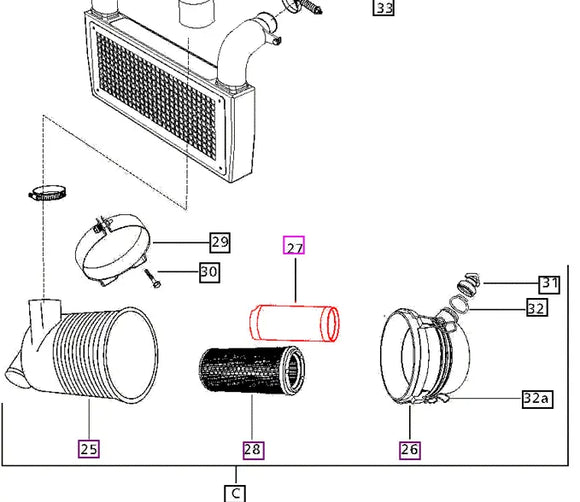 Mahindra Tractor Inner Air Filter 006000790F1 Mahindra