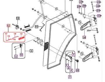 Mahindra Tractor Inner Handle Latch Assembly Left Hand E007518222D91 Mahindra