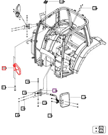 Mahindra Tractor Inside Mirror E007518794D1 Mahindra Direct Parts