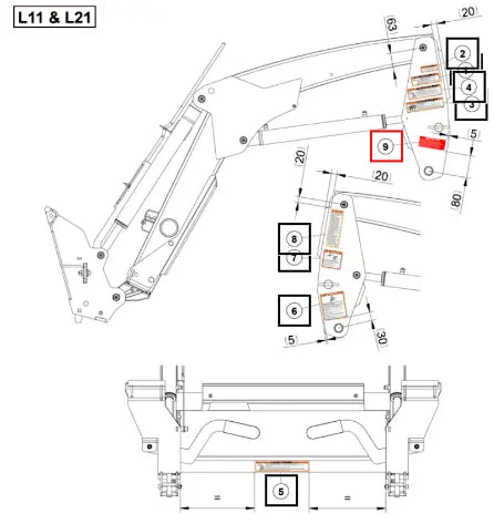 Mahindra Tractor Instruction Decal Loader Fr M M 60096679ALO Mahindra Direct Parts
