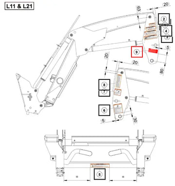 Mahindra Tractor Instruction Decal Loader Fr M M 60096679ALO Mahindra Direct Parts