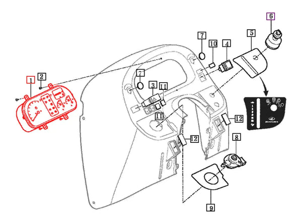 Mahindra Tractor Instrument / Gauge Cluster 12436602101 Mahindra Direct Parts