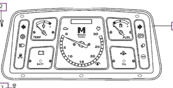 Mahindra Tractor Instrument / Gauge Cluster E007700898B93 Mahindra Direct Parts