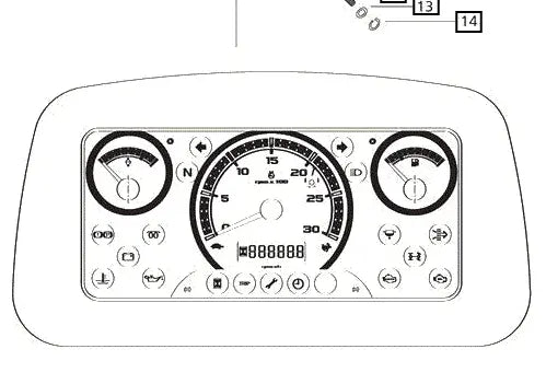 Mahindra Tractor Instrument / Gauge Cluster E007702508C91 Mahindra Direct Parts